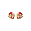 Santa Shot Studs Stud Earrings #GTS1 — full-color wooden stud earrings