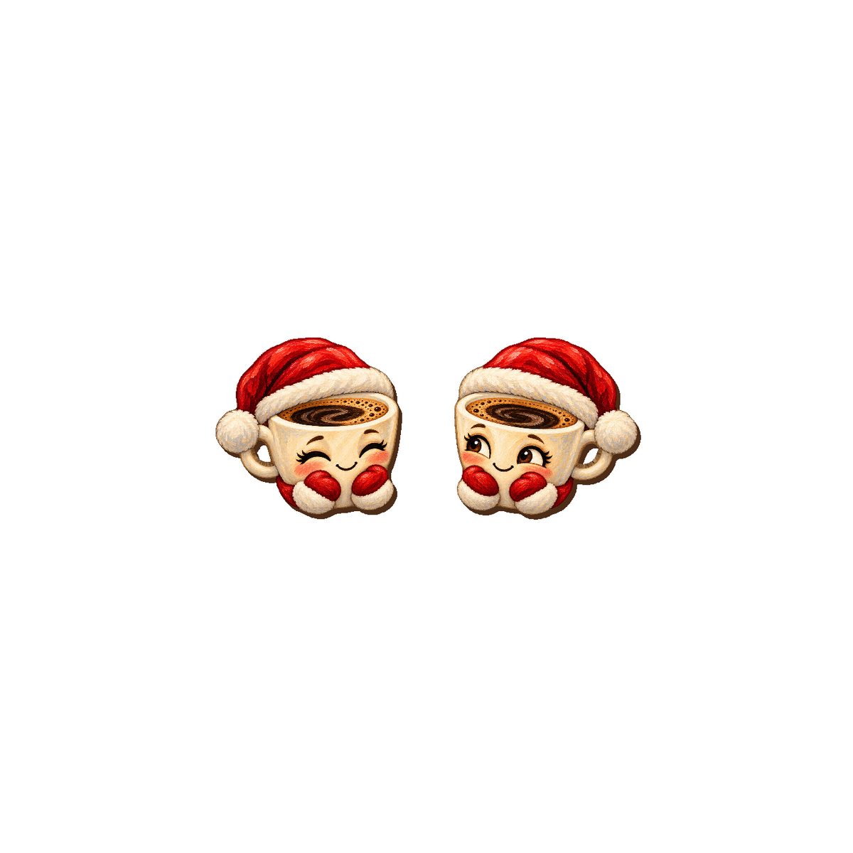 Santa Shot Studs Stud Earrings #GTS1 — full-color wooden stud earrings