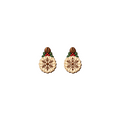 Snowflake Coffee Filters Stud Earrings #GTS3 — full-color wooden stud earrings