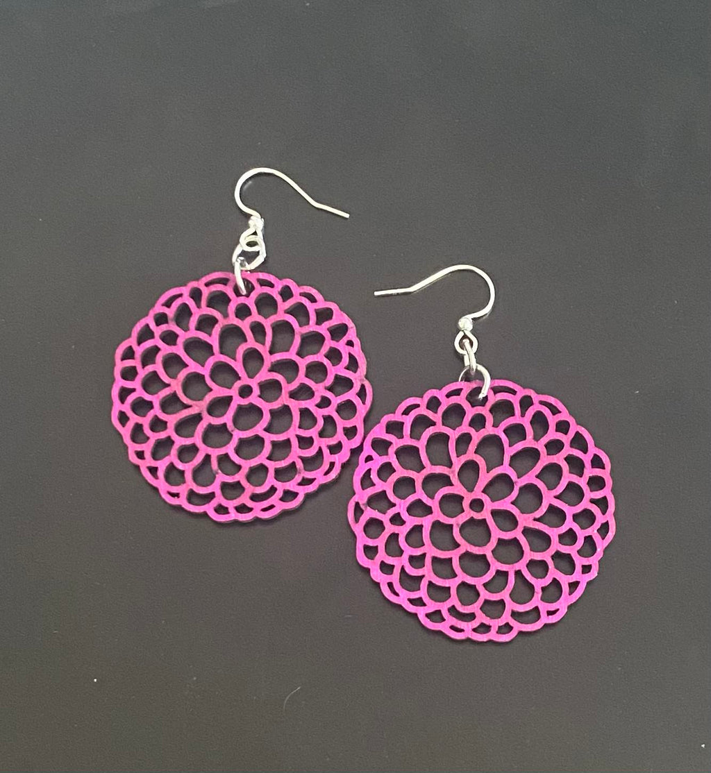PomPon Dahlia Earrings  #1723