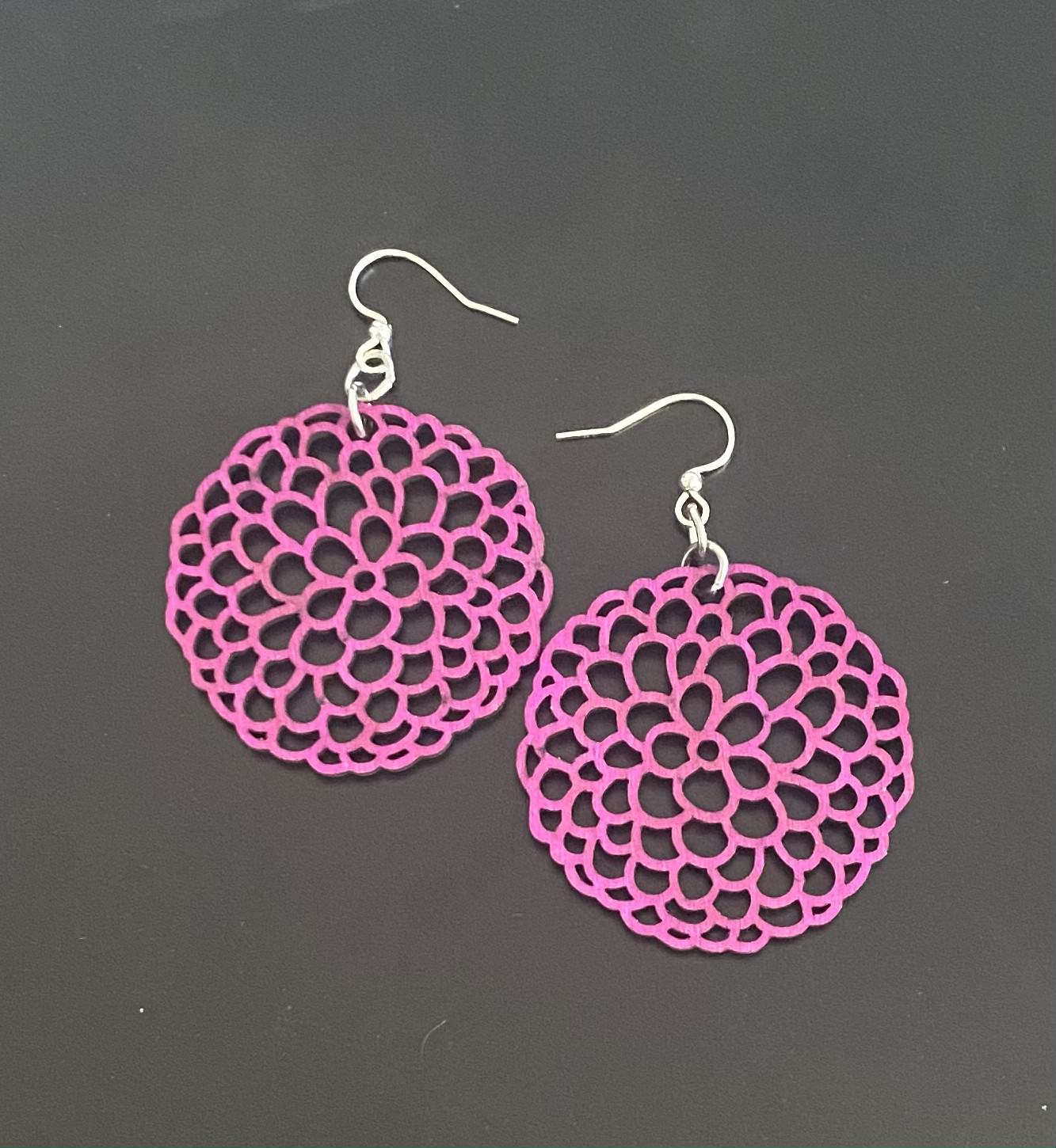 PomPon Dahlia Earrings  #1723