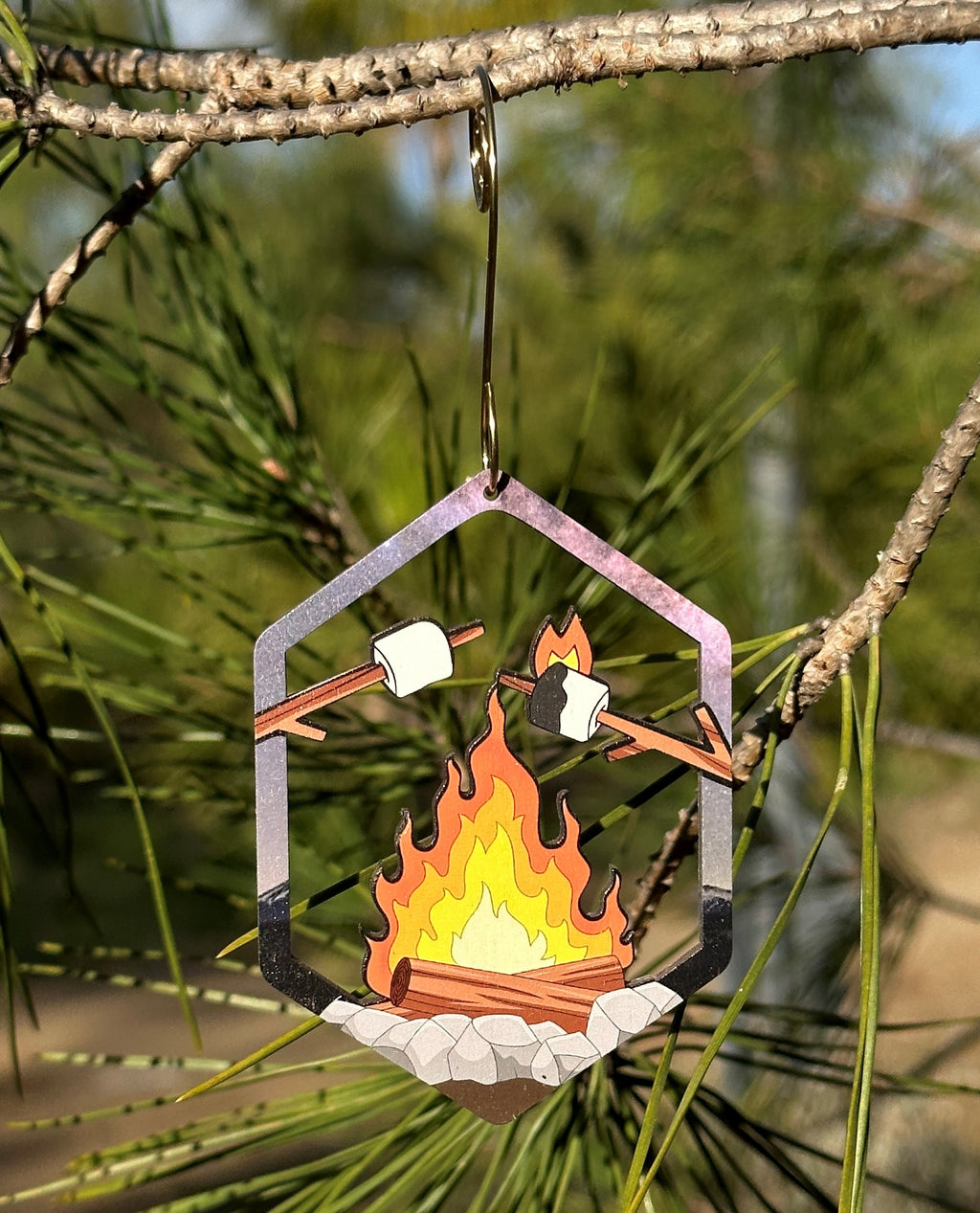 Campfire with marshmallows Ornament #9895