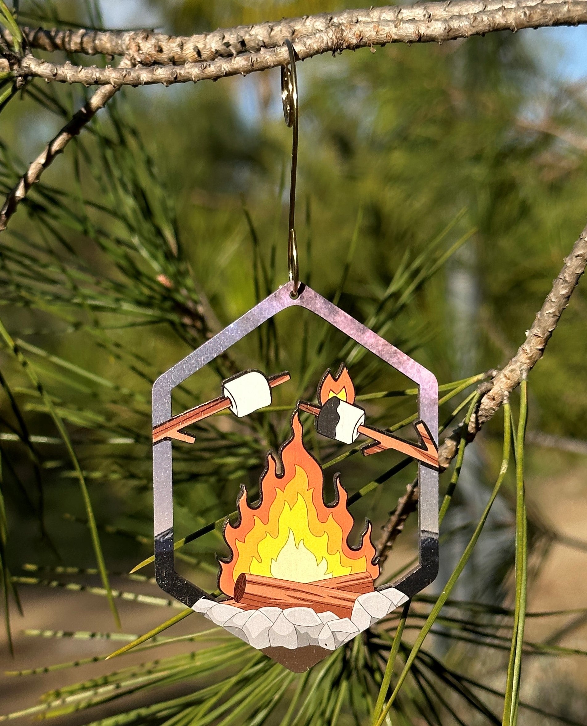 Campfire with marshmallows Ornament #9895