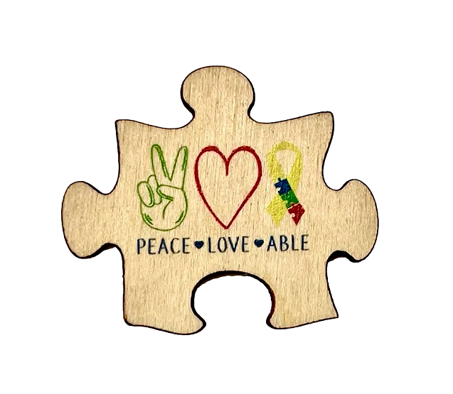 Peace, Love, Able Magnet #M018