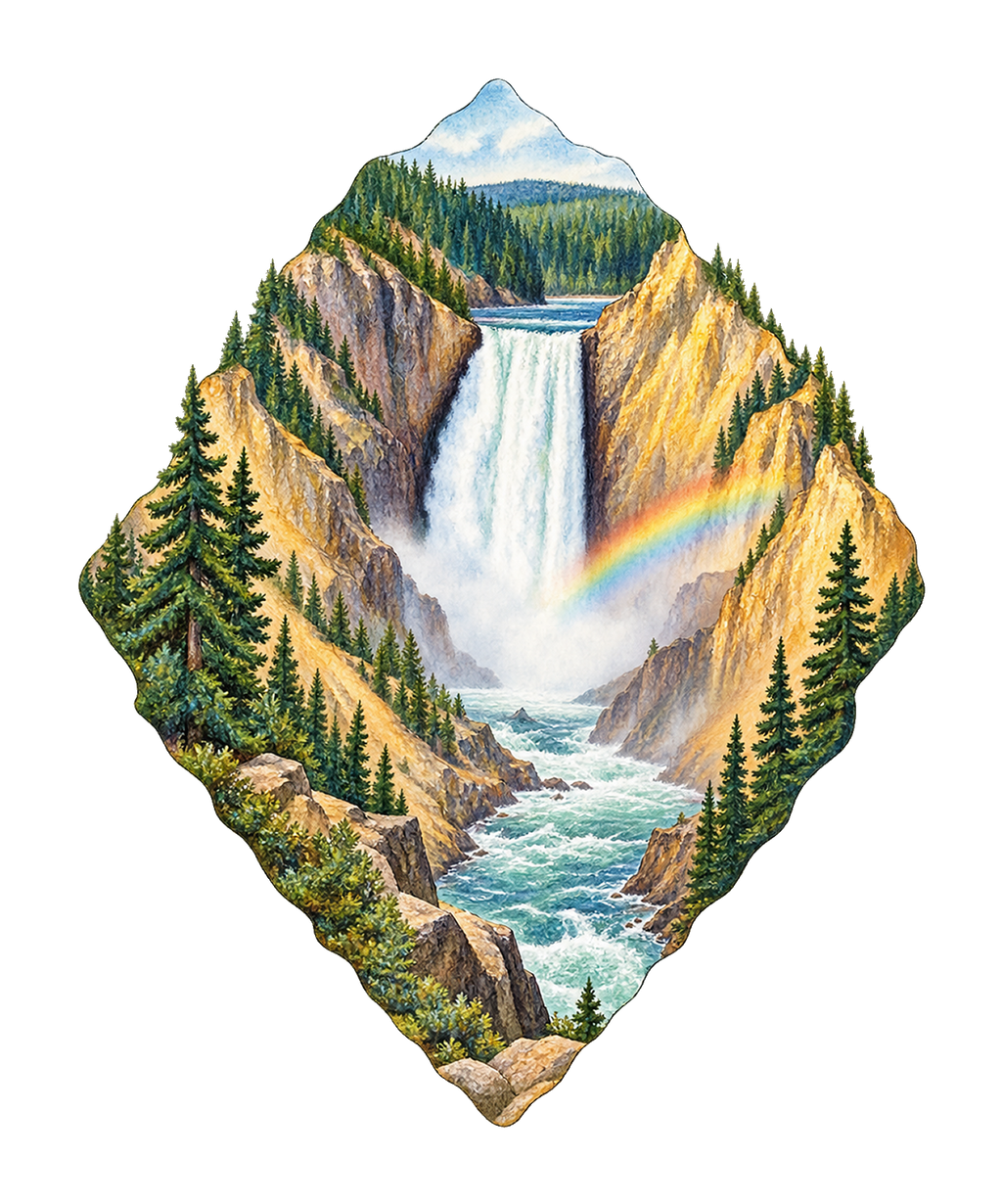 Lower Falls Rainbow M107 original magnet artwork