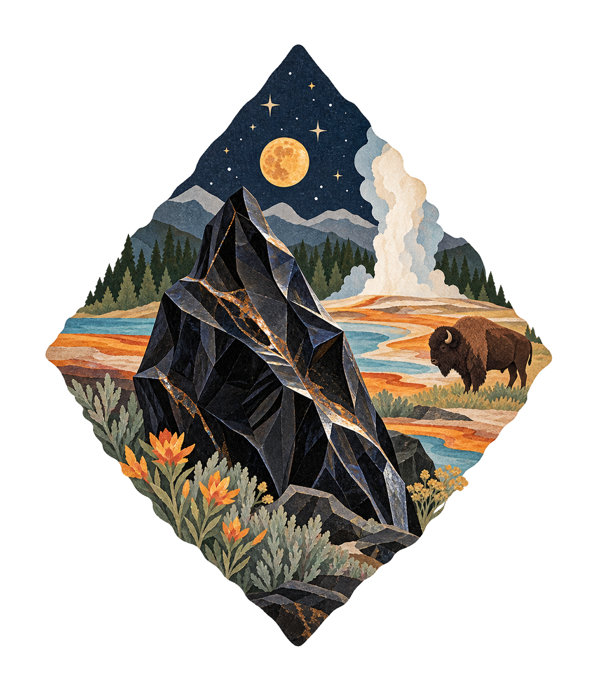 Obsidian Night M108 original magnet artwork