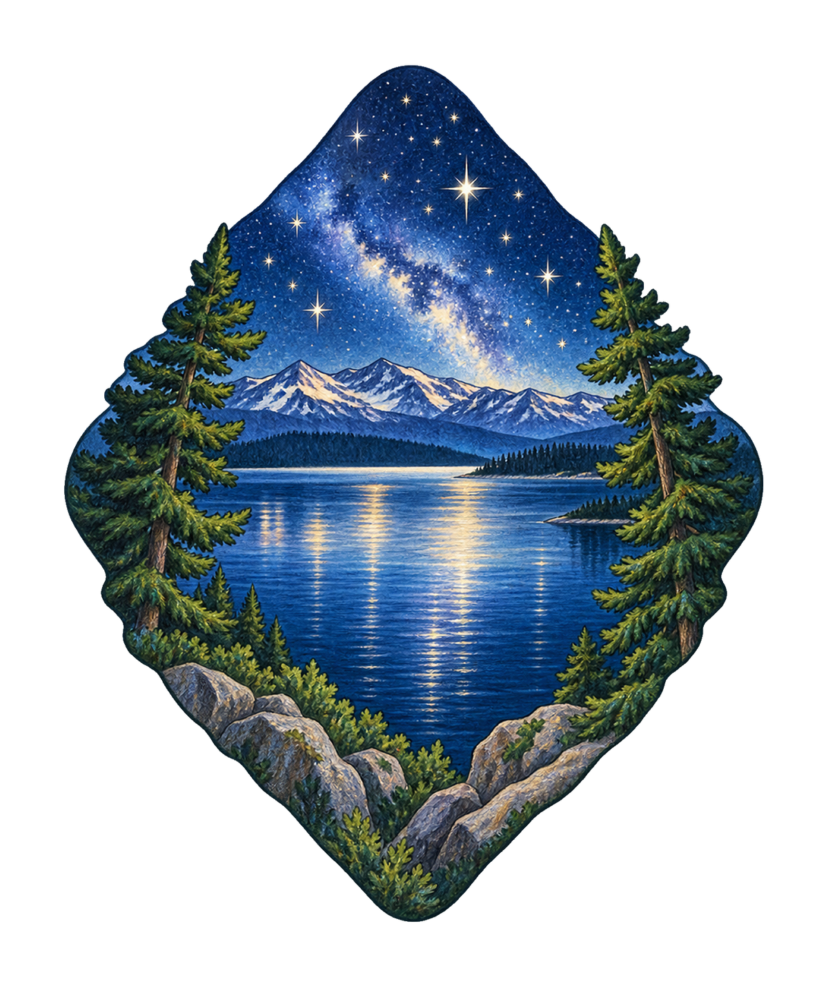 Yellowstone Lake Stars M112 original magnet artwork