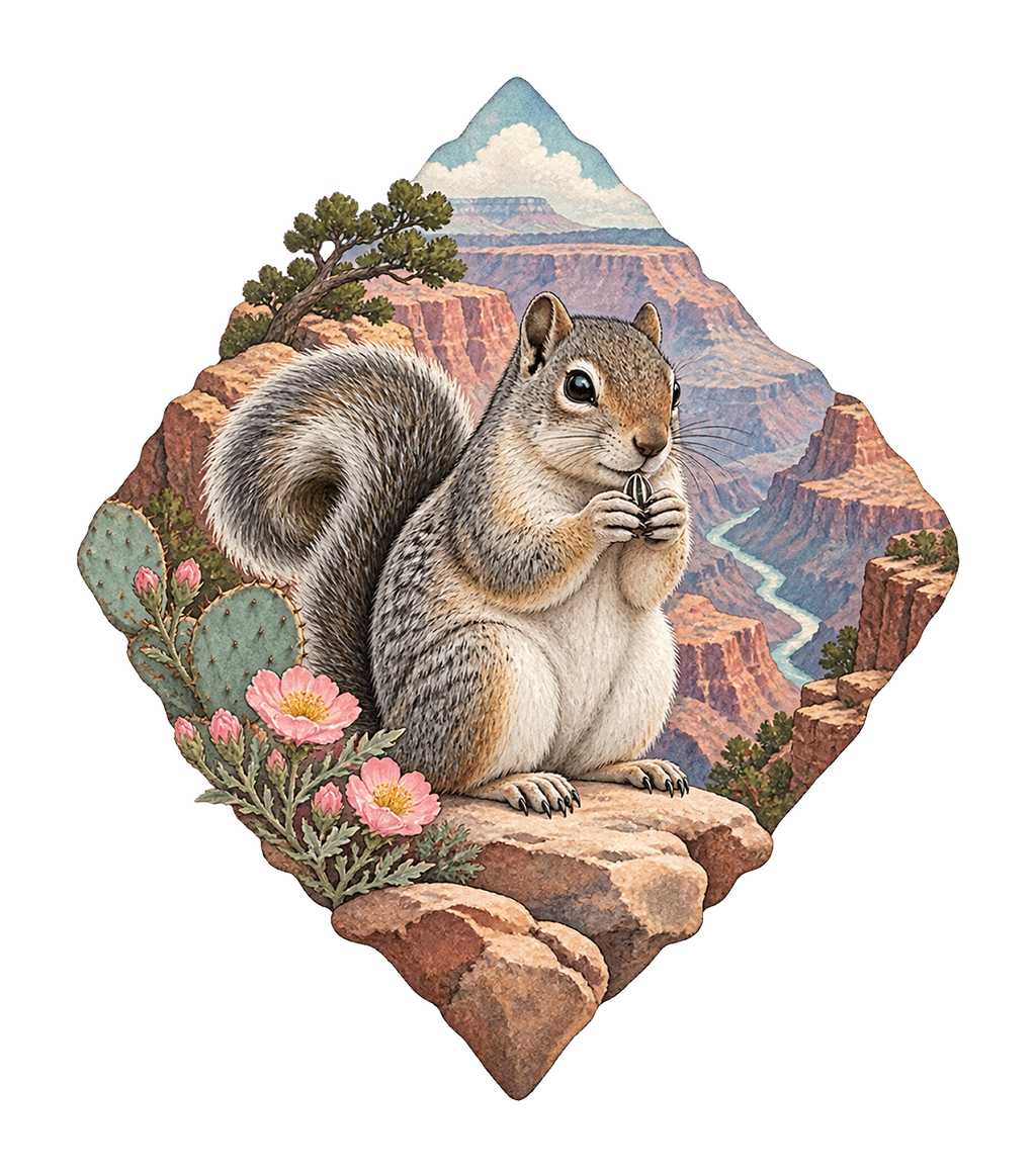 Rock Squirrel Snack M115 original magnet artwork