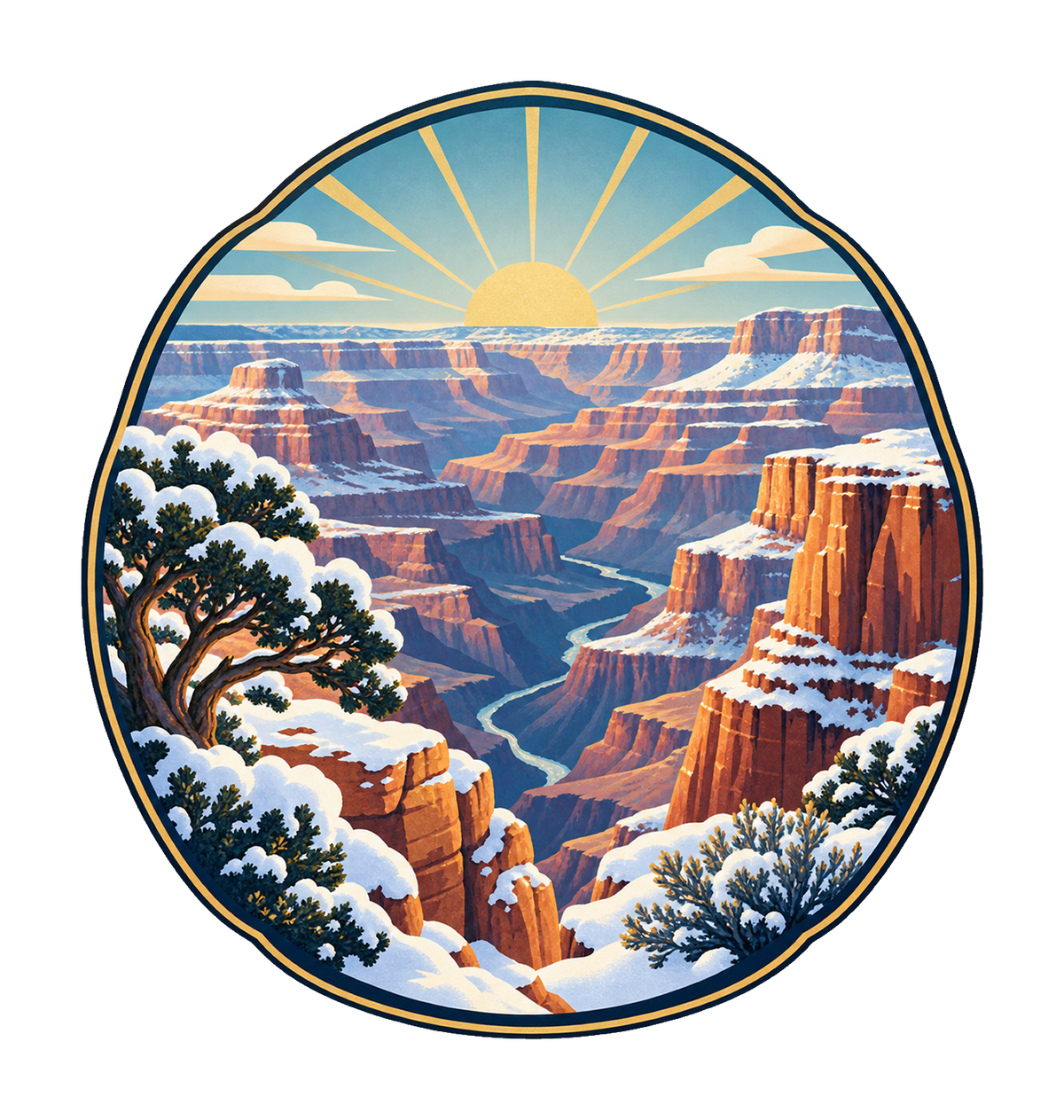 Canyon Snowfall M120 original magnet artwork