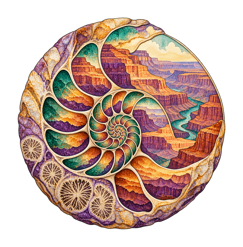 Ancient Sea Spiral M121 original magnet artwork
