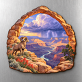 Desert Thundercloud M123 wooden magnet on a stainless steel refrigerator with a subtle laser-cut wood edge