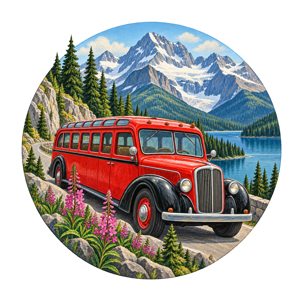 Red Bus Journey M125 original magnet artwork