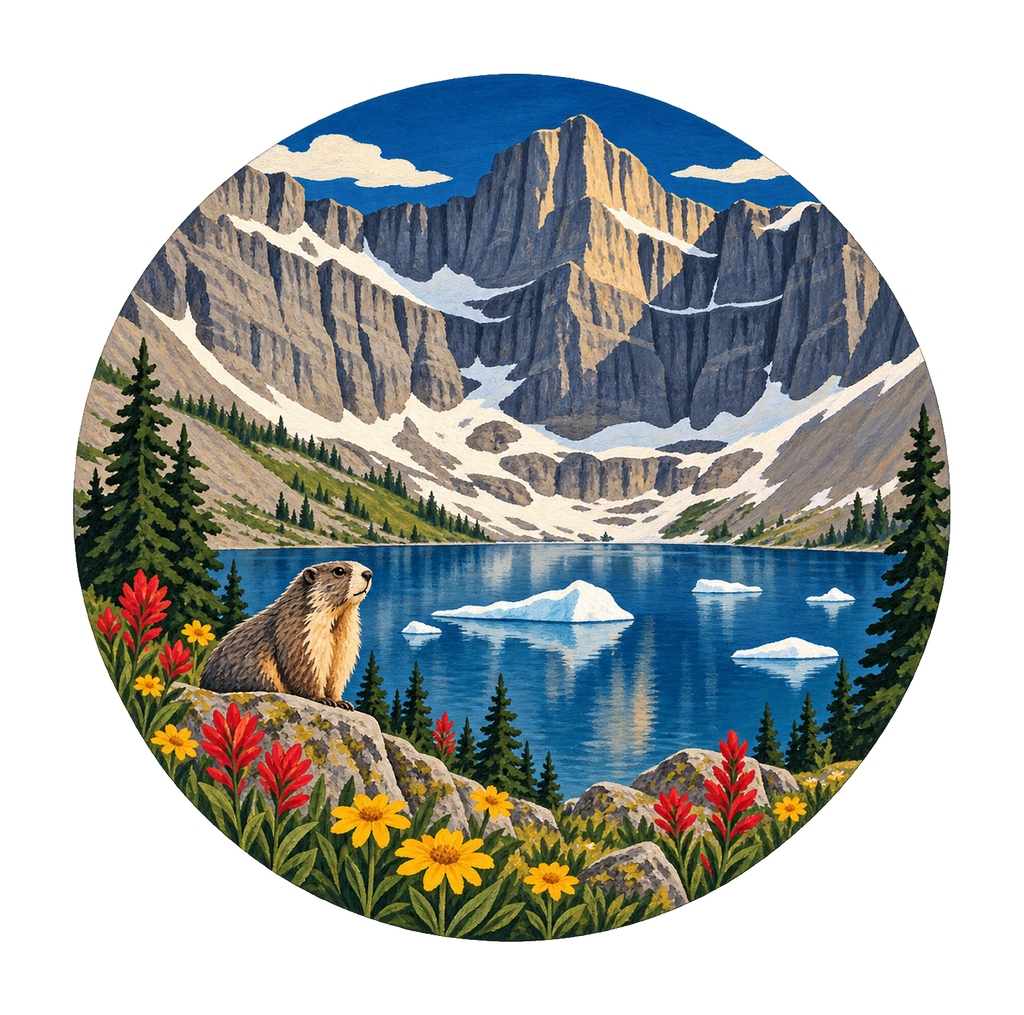 Iceberg Lake M127 original magnet artwork