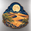 Mesquite Dune Tracks M137 wooden magnet on a stainless steel refrigerator with a subtle laser-cut wood edge