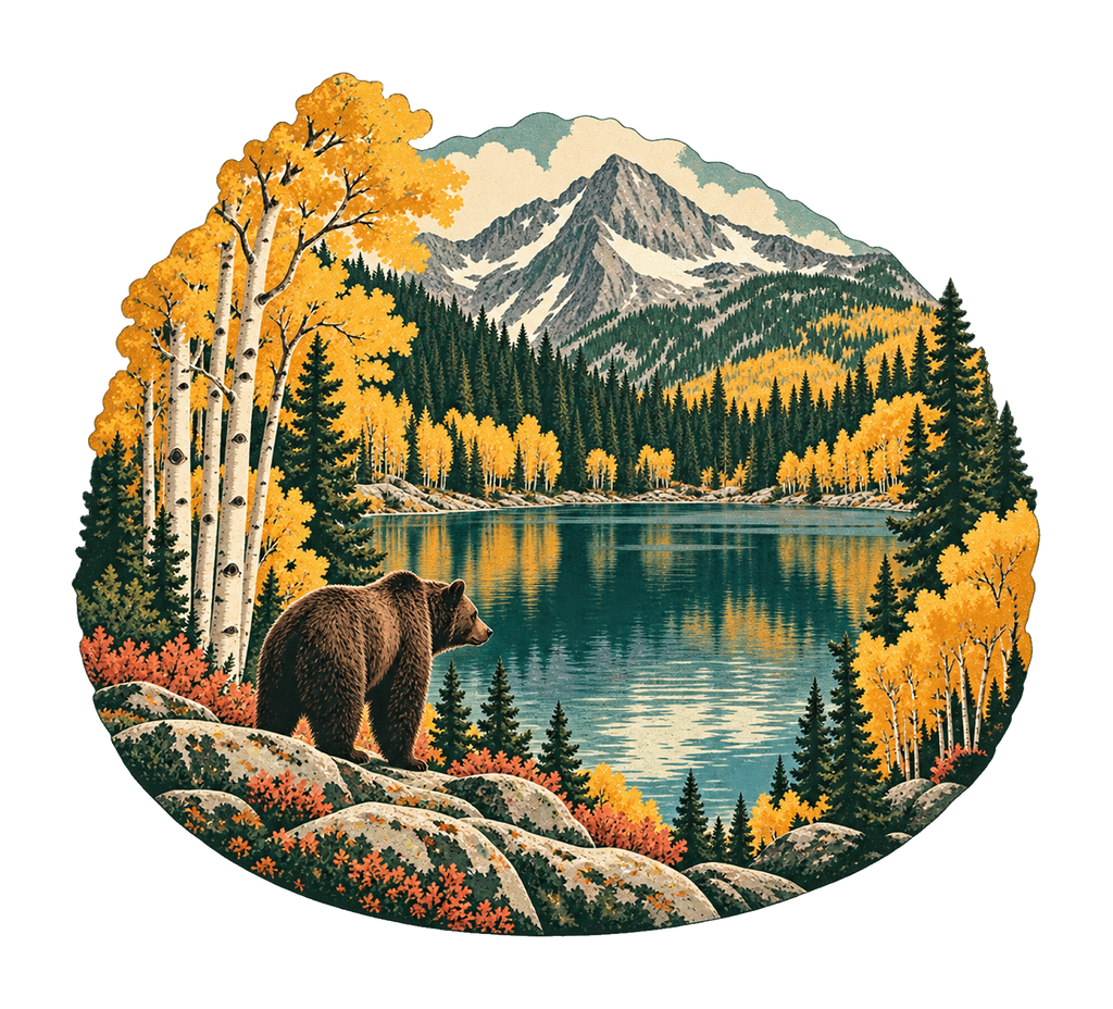 Bear Lake Autumn M142 original magnet artwork
