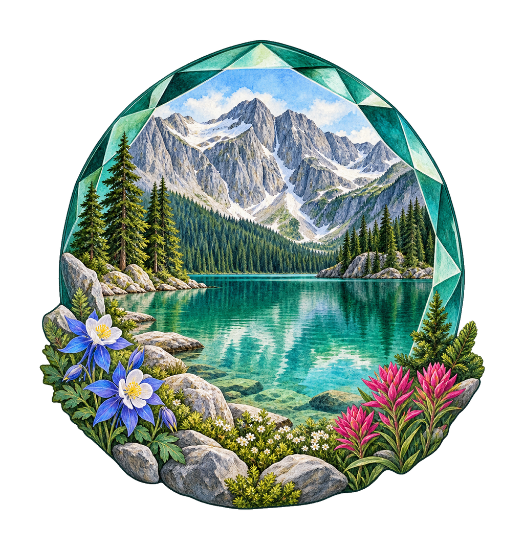 Emerald Lake Jewel M143 original magnet artwork