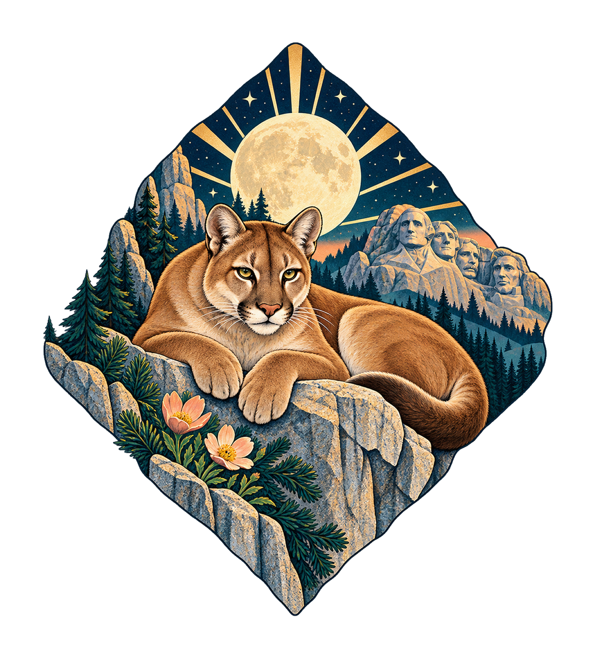Mountain Lion Moon M144 original magnet artwork