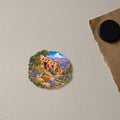 Stone House Desert Garden wood magnet M173 on a fridge, made in USA