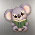 Book Koala wood magnet M221 on a stainless steel fridge, made in USA