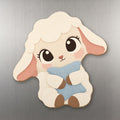 Cloud Lamb wood magnet M331 on a stainless steel fridge, made in USA