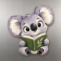 Book Koala wood magnet M367 on a stainless steel fridge, made in USA