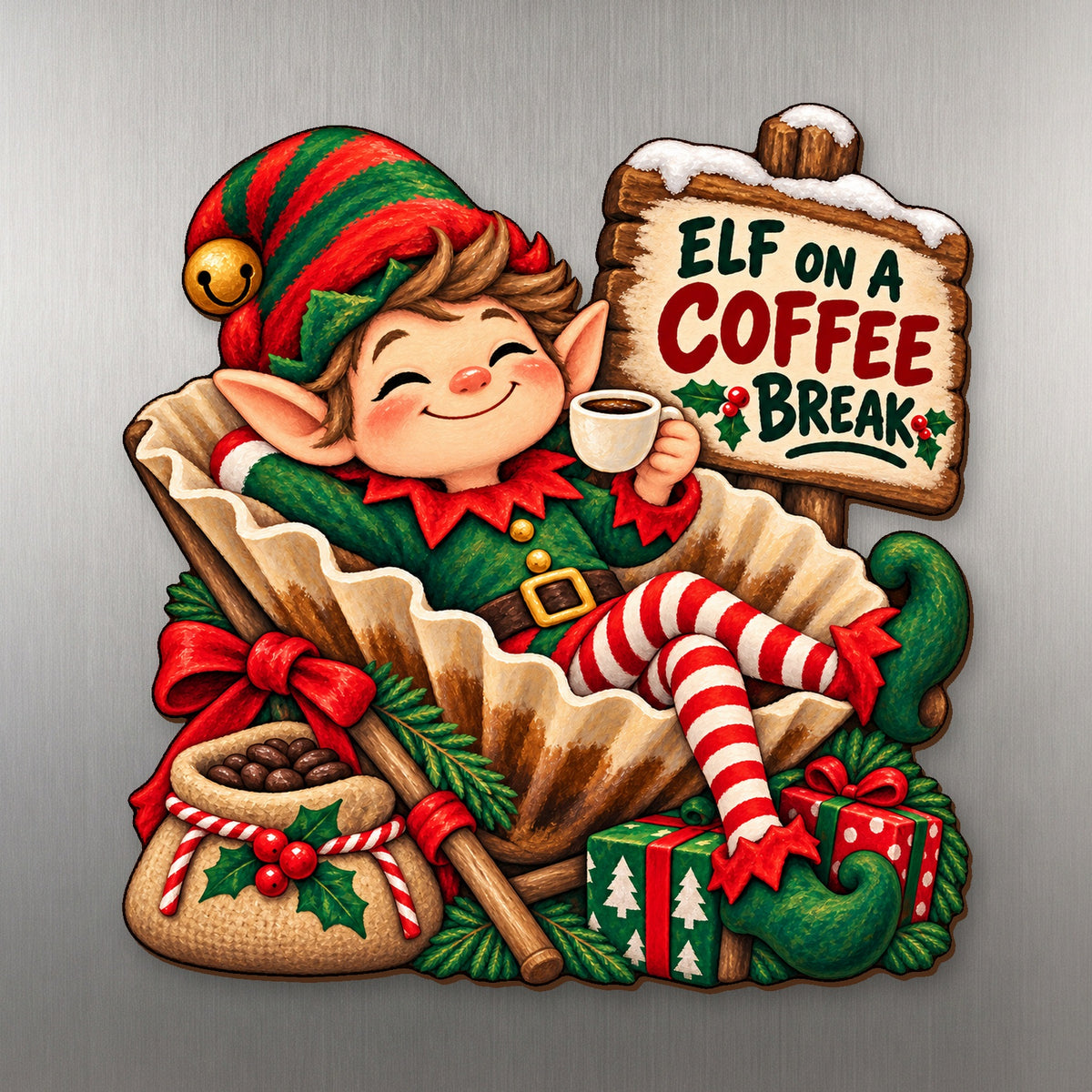 I'm on a Coffee Break Magnet #M419 — full-color wooden magnet