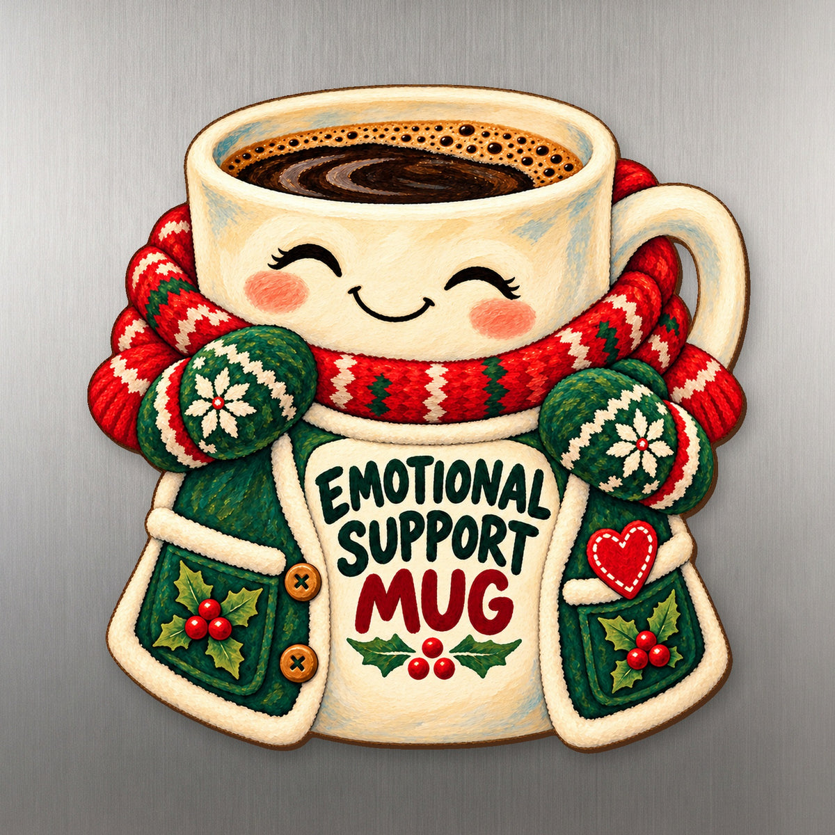 Holiday Support Mug Magnet #M436 — full-color wooden magnet