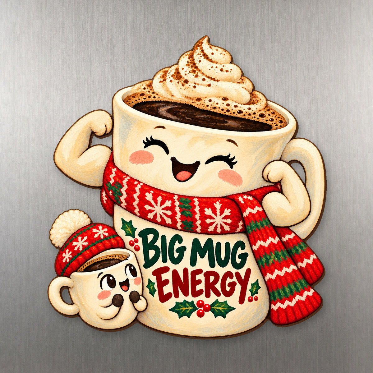 I Like Big Mugs Magnet #M437 — full-color wooden magnet
