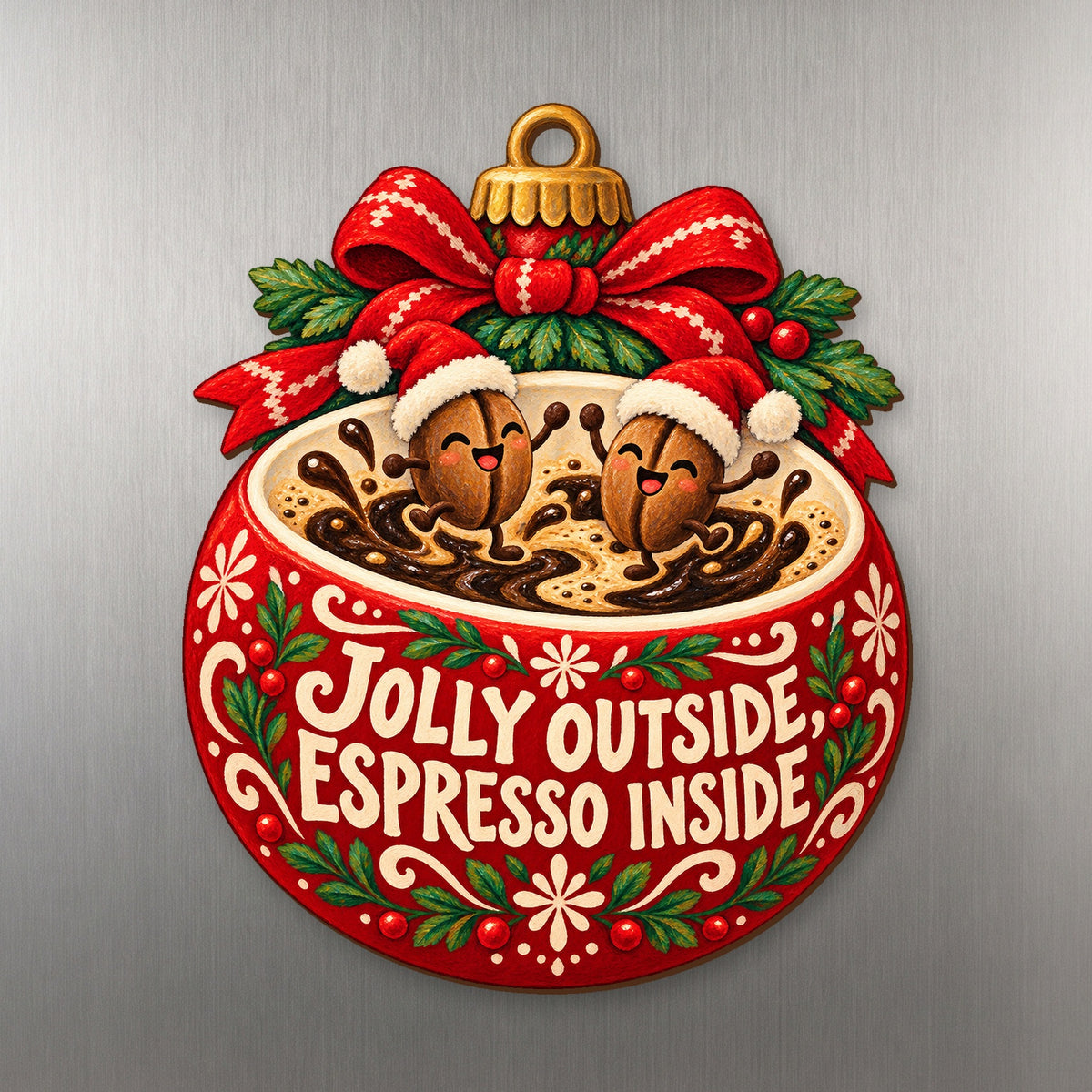 Jolly on the Outside Magnet #M440 — full-color wooden magnet