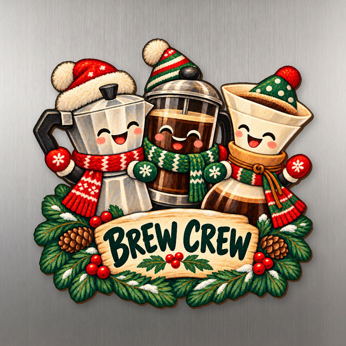 Brew Crew Reunion Magnet #M441 — full-color wooden magnet