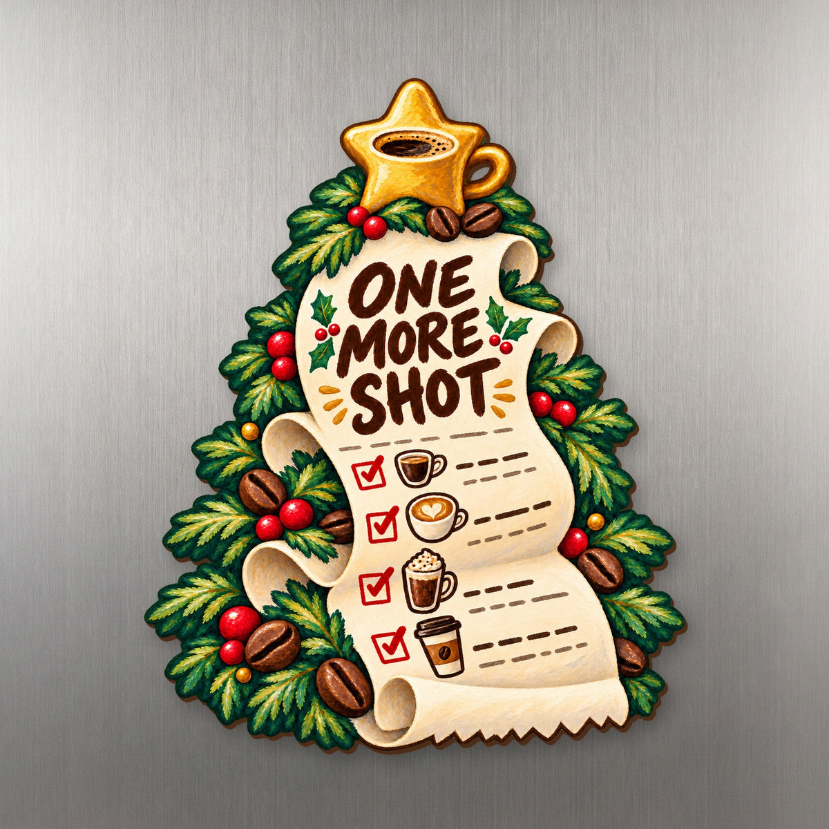 Roast Receipt Magnet #M448 — full-color wooden magnet