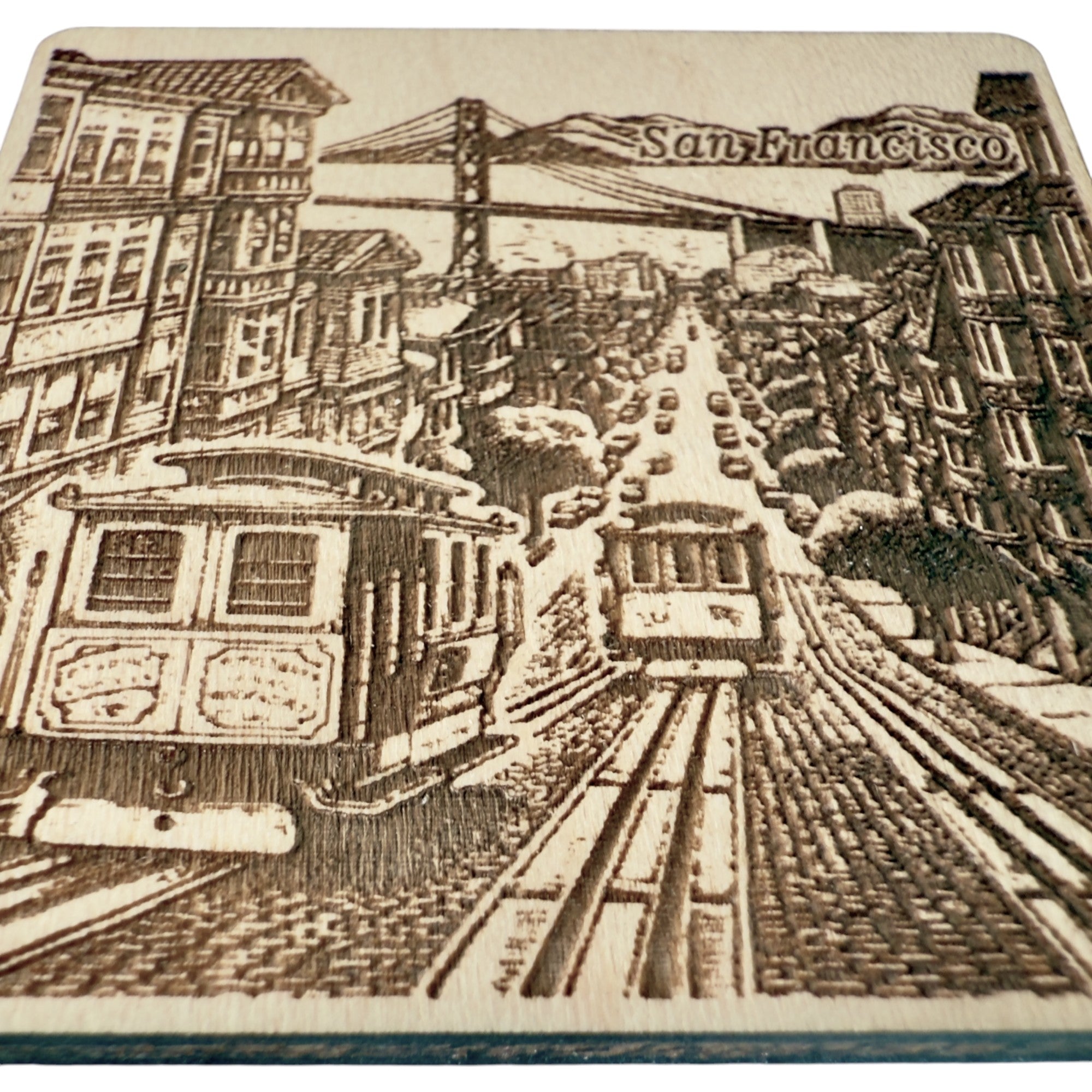 San Francisco Trolly Car Maple Magnet  #MM515