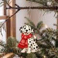 Laser-cut maple wood Christmas ornament O27 hanging on a fir branch, made in USA