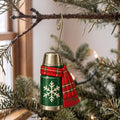 Laser-cut maple wood Christmas ornament O29 hanging on a fir branch, made in USA