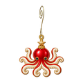 Christmas Bauble Octopus Ornament O537, full-color laser-cut maple wood by Green Tree Jewelry