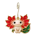 Amaryllis Axolotl Ornament O547, full-color laser-cut maple wood by Green Tree Jewelry