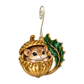 Acorn Dormouse Ornament O548, full-color laser-cut maple wood by Green Tree Jewelry