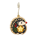 Lantern Belly Hedgehog Ornament O549, full-color laser-cut maple wood by Green Tree Jewelry