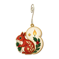 Candle Tail Squirrel Ornament O551, full-color laser-cut maple wood by Green Tree Jewelry