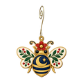 Crescent Bee Garden Ornament O552, full-color laser-cut maple wood by Green Tree Jewelry