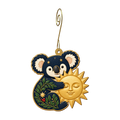 Winter Sun Koala Ornament O554, full-color laser-cut maple wood by Green Tree Jewelry