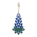 Lupine Tower wooden ornament O566 with gold spiral hook by Green Tree Jewelry
