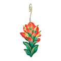 Indian Paintbrush wooden ornament O567 with gold spiral hook by Green Tree Jewelry
