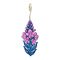 Fireweed wooden ornament O569 with gold spiral hook by Green Tree Jewelry