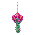 Ocotillo Blossom wooden ornament O577 with gold spiral hook by Green Tree Jewelry