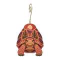 Desert Tortoise wooden ornament O578 with gold spiral hook by Green Tree Jewelry