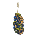Mossy Log wooden ornament O583 with gold spiral hook by Green Tree Jewelry