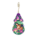 Raindrop Garden wooden ornament O586 with gold spiral hook by Green Tree Jewelry