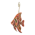 Angelfish wooden ornament O607 with gold spiral hook by Green Tree Jewelry