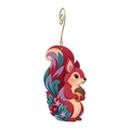 Squirrel wooden ornament O617 with gold spiral hook by Green Tree Jewelry